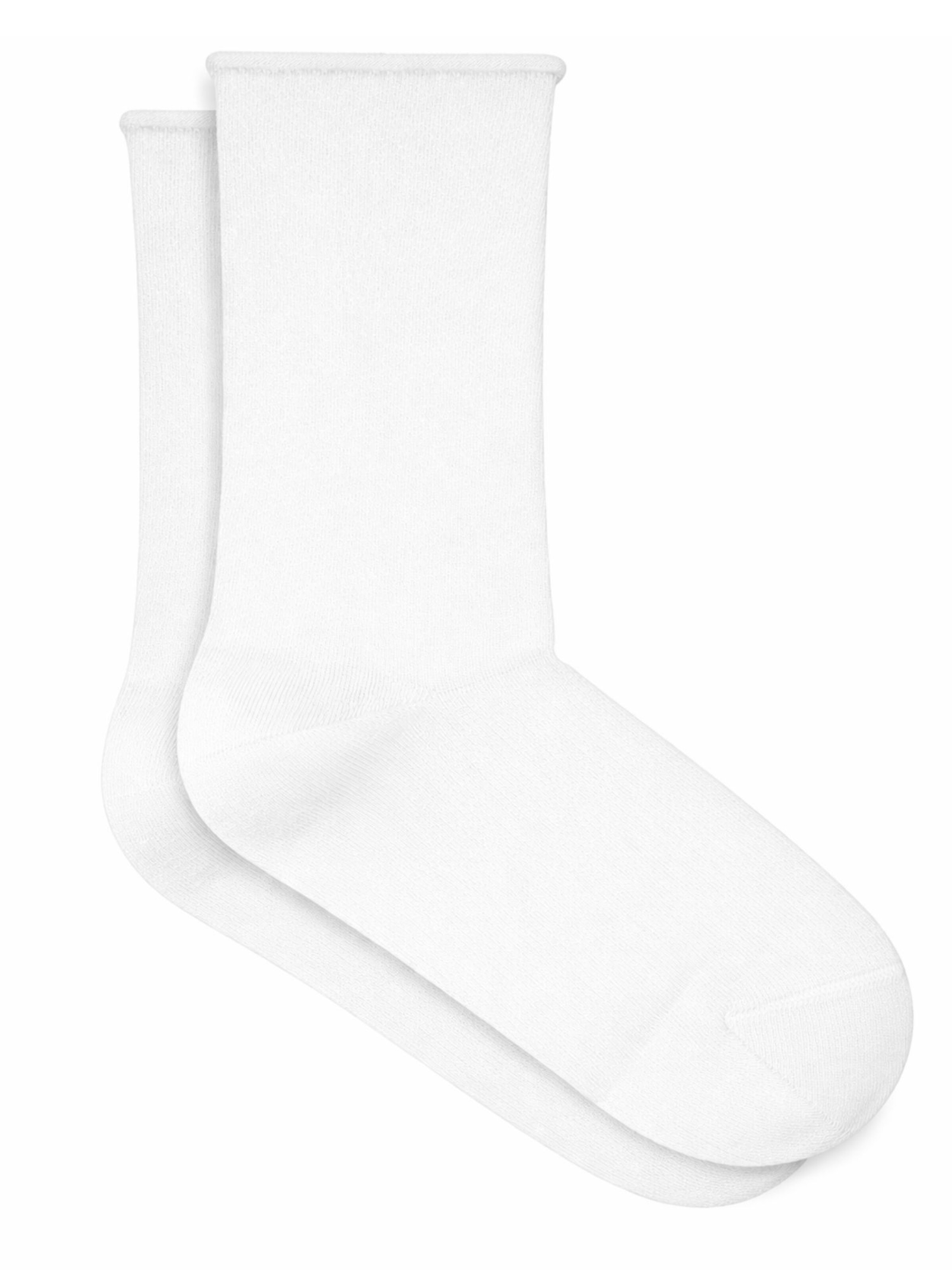 Albero Natur Socks 'Rollrandsocken ohne Gummidruck aus Bio-Baumwolle' in White: front