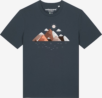 Watapparel Shirt ' Mountains & Moon ' in Grijs: voorkant