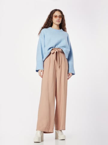 ABOUT YOU Wide leg Pleat-Front Pants 'Loreen' in Beige