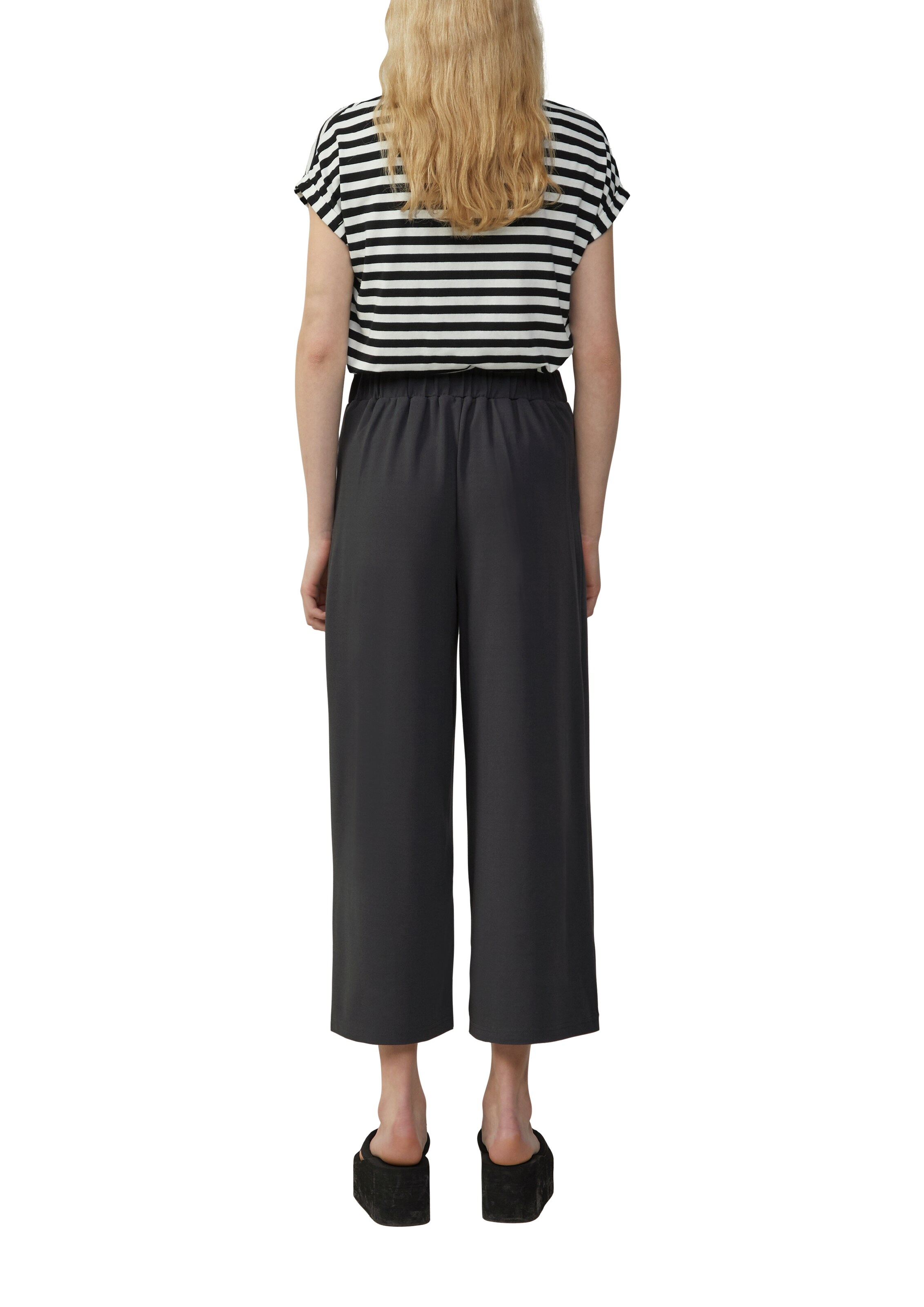 QS Wide leg Bandplooibroek in Grijs