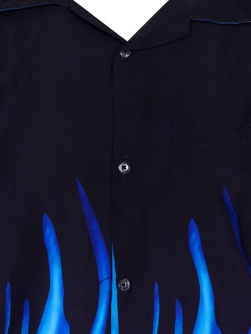 King Kameha Shirt 'Flames' in Blau