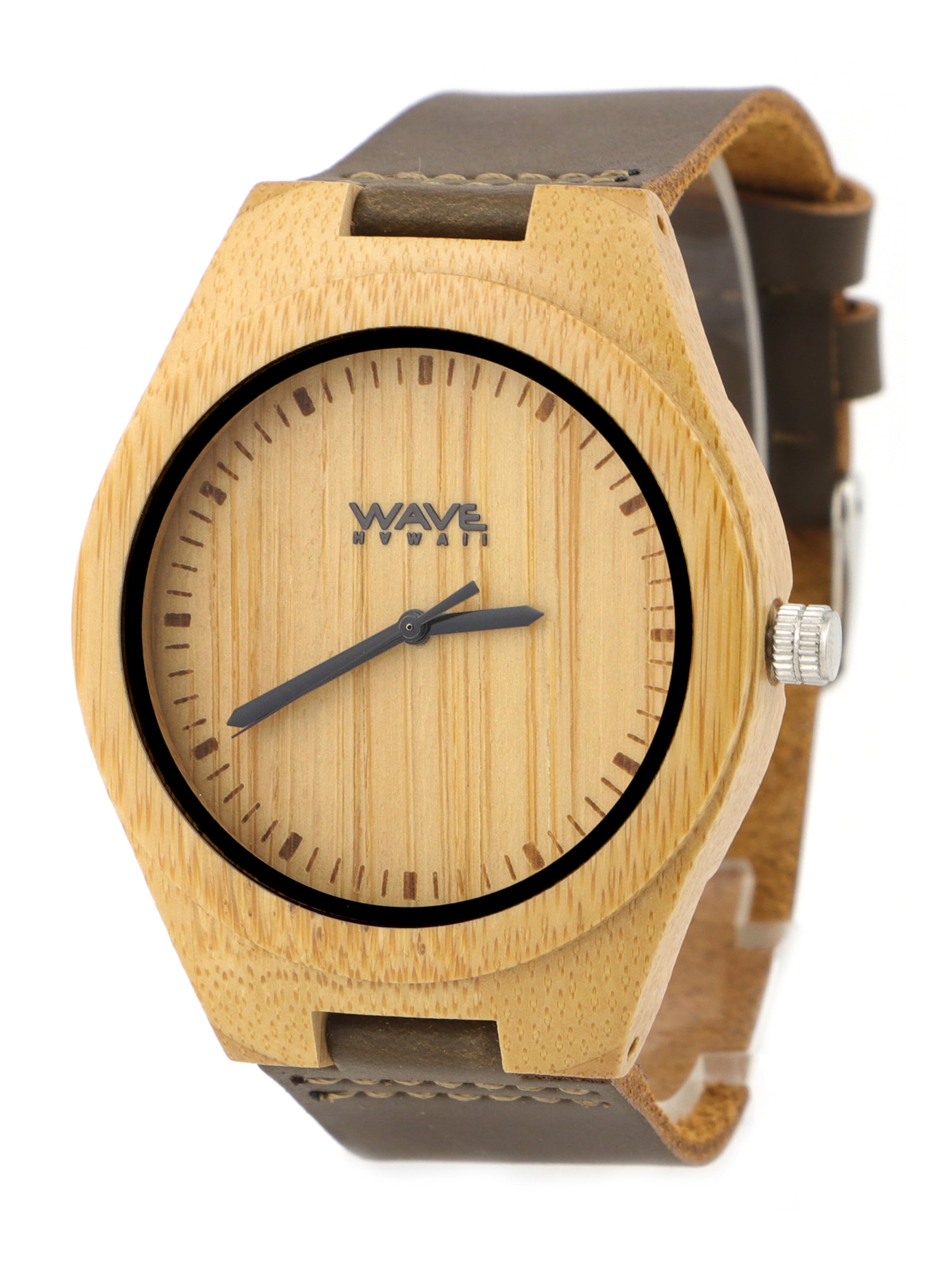 Männer Uhren Wave Hawaii Holz-Armbanduhr ' Bambus/Leder ' in Beige - LG46567