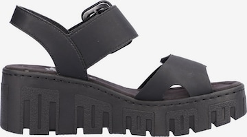Rieker Páskové sandály – černá