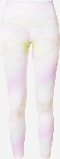 Onzie Pantalon de sport en beige foncé / citron vert / rose / blanc, Vue avec produit