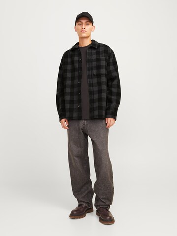 JACK & JONES Comfort fit Button Up Shirt 'JJZac' in Grey