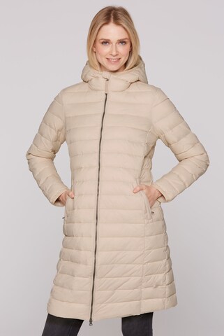 Soccx Between-Seasons Coat in Beige: front