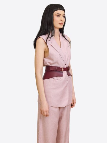 Haute Cuir - Cinturón 'Crescent Peplum Belt' en rojo
