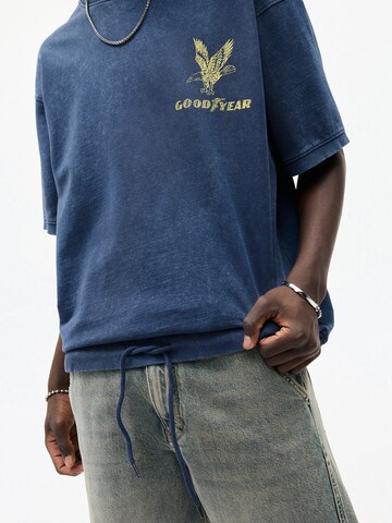 Pull&Bear Тениска 'GOOD YEAR' в синьо