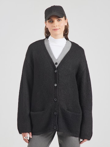 Monki Knit cardigan in Black: front
