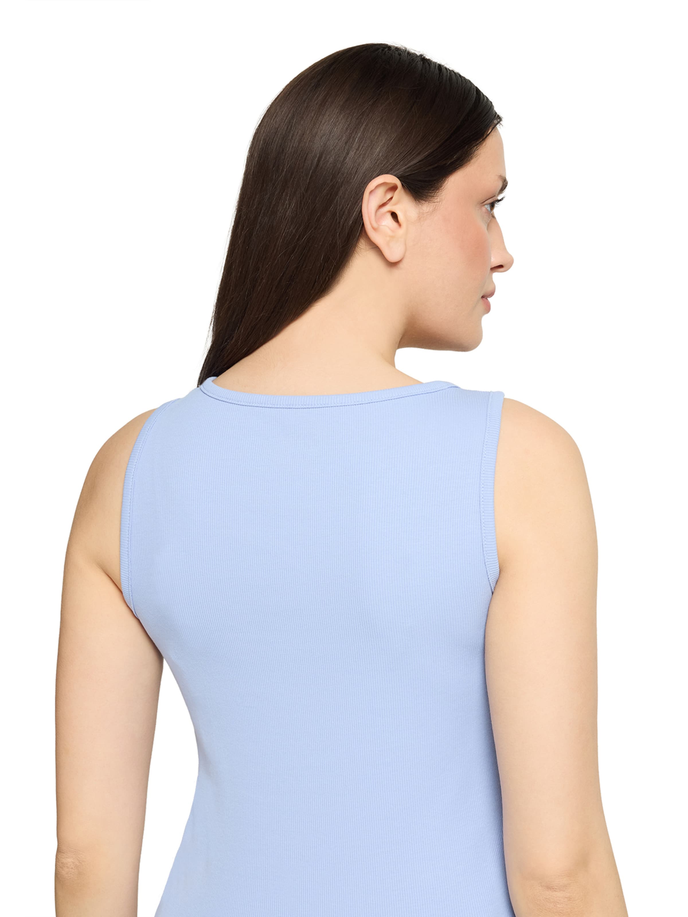 Cartoon Basic-Top mit Rundhalsausschnitt in Blau