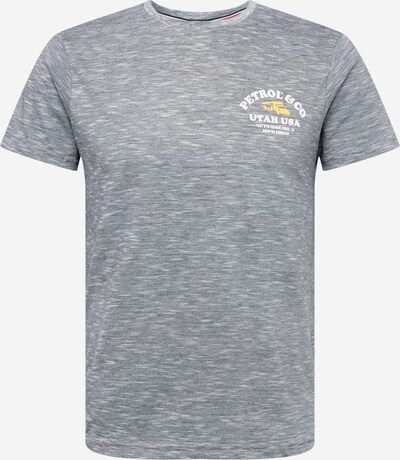 Petrol Industries T-Shirt en bleu fumé / jaune / blanc, Vue avec produit