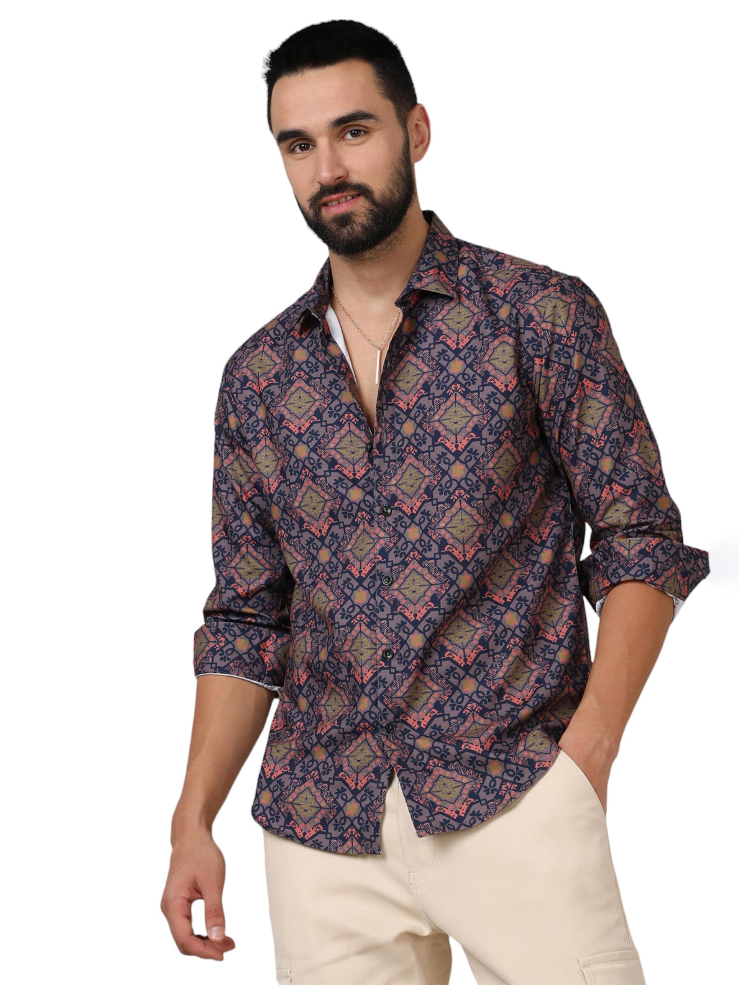 Campus Sutra Regular fit Srajca 'Jake' | mešane barve barva: sprednja stran