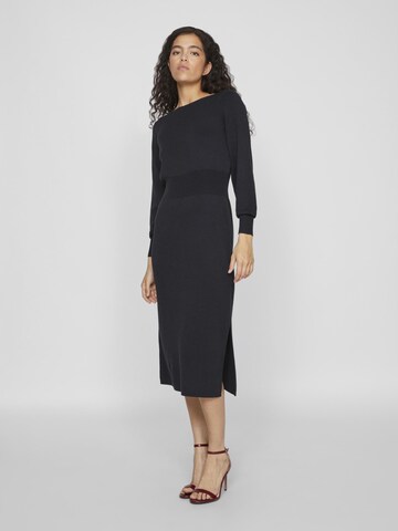 Robes en maille VILA en noir : devant