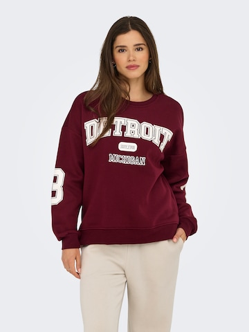 Felpa 'ONLVictory' di ONLY in rosso: frontale