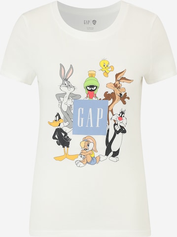 Gap Petite Тениска 'LOONEY TOONS' в бяло: отпред