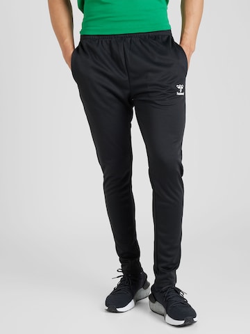 Hummel Regular Workout Pants 'ESSENTIAL' in Black: front