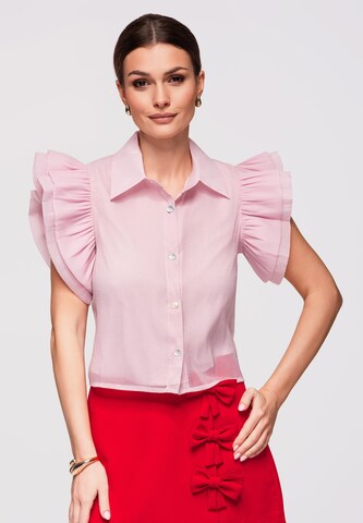 Ombre Blouse in Pink: front