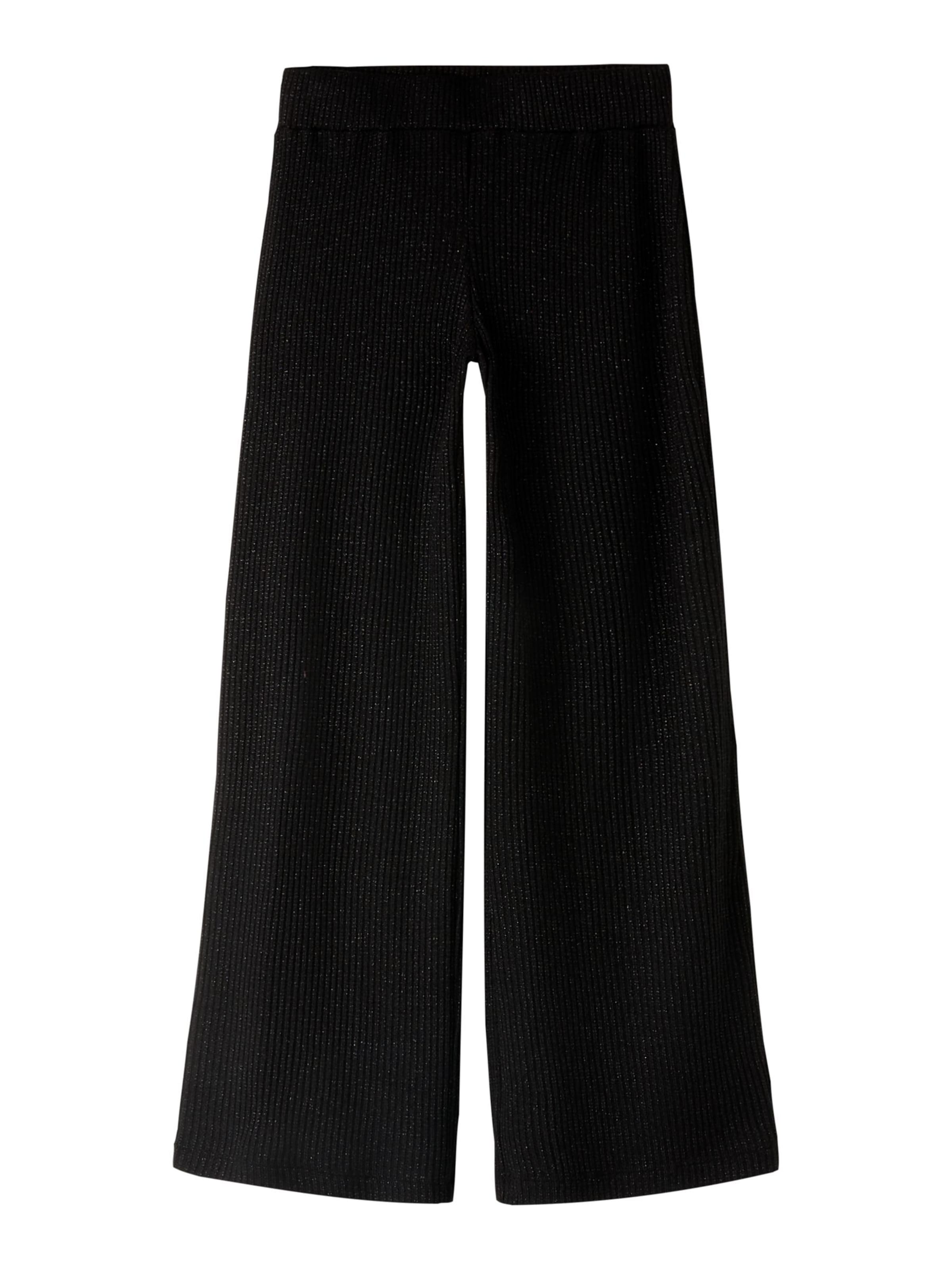 NAME IT - Pierna ancha Pantalón en negro: frente