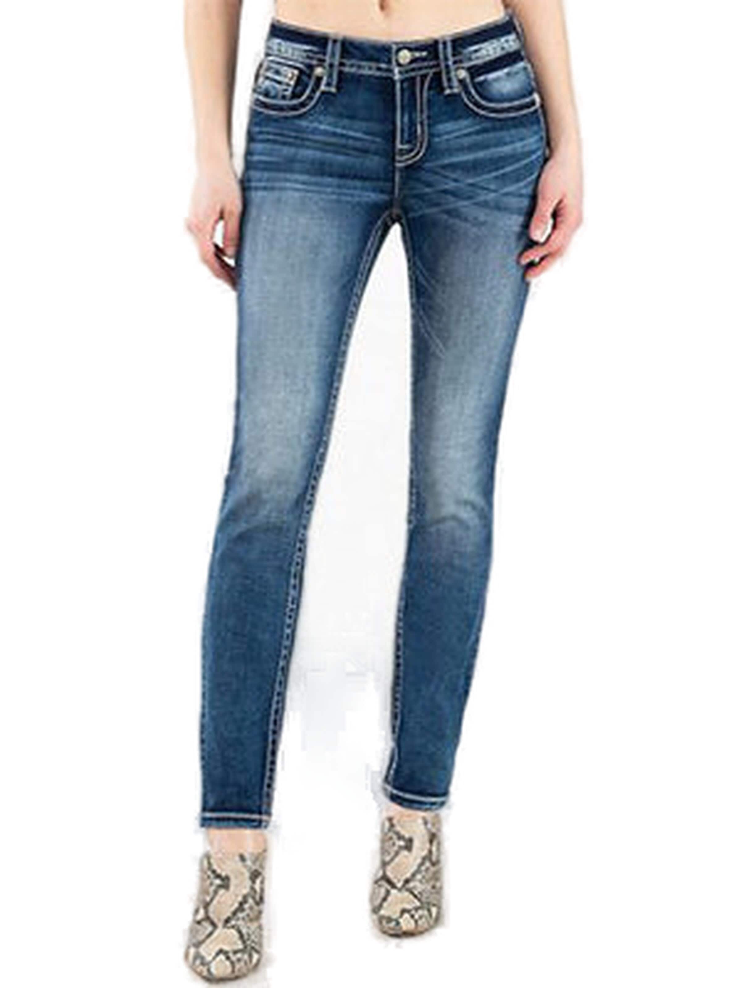 Miss Me Skinny Jeans 'D1032 Mid-Rise Jeans' in Blue