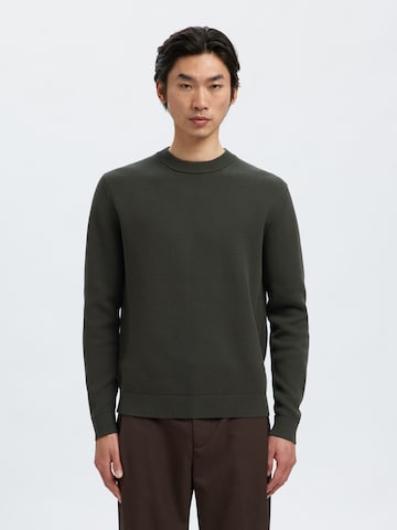 Pull-over 'SLHDANE' SELECTED en vert : devant