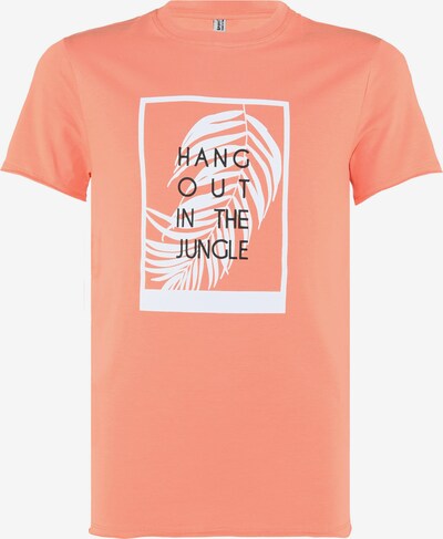 Tricou 'Hang Out In The Jungle' BLUE EFFECT pe portocaliu somon / negru / alb, Vizualizare produs