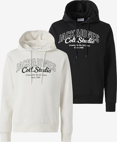 JACK & JONES Pulover 'JJMAKOTO' u crna / bijela / vuneno bijela, Pregled proizvoda