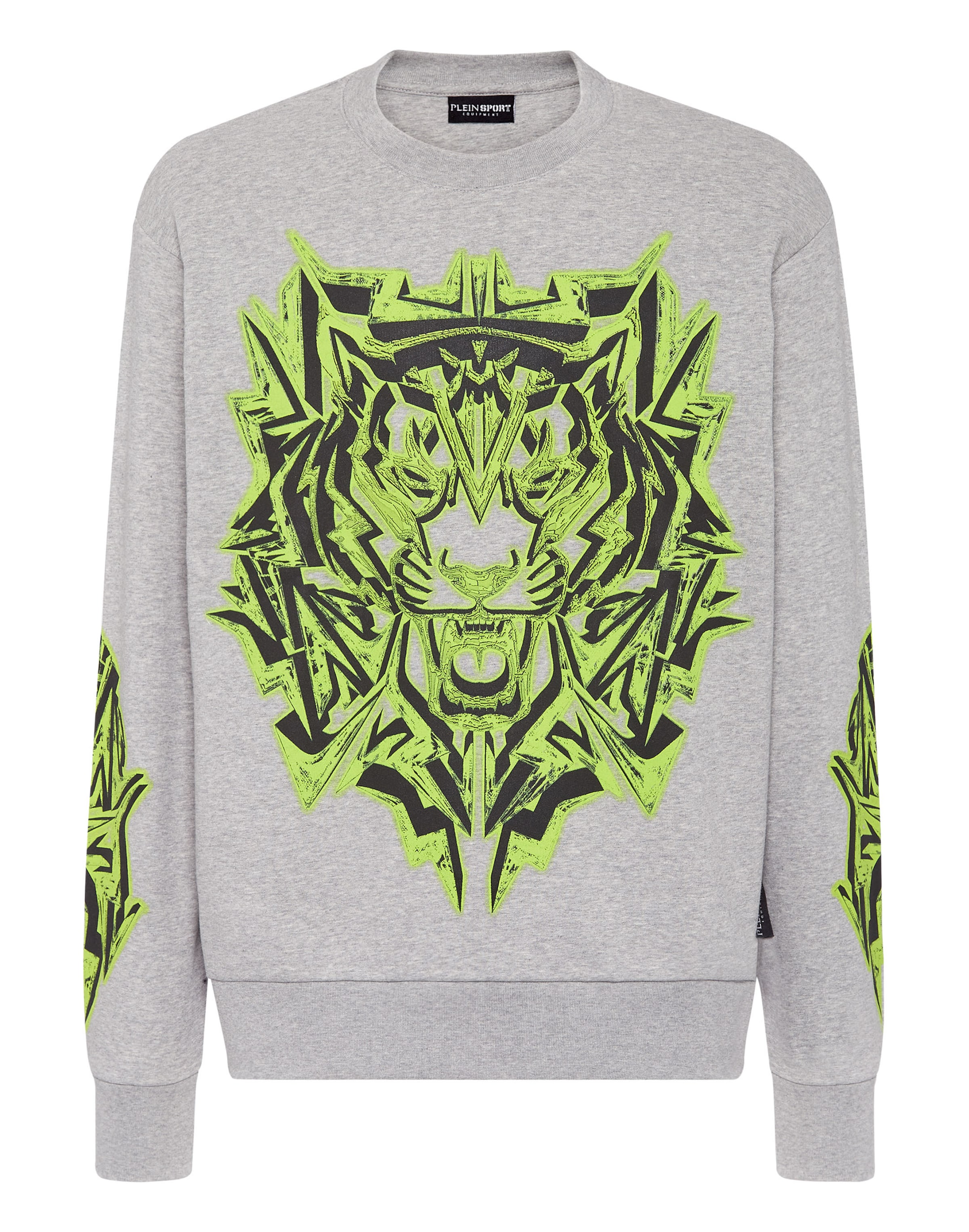 Plein Sport Sweatshirt 'Thunder Tiger' in Grey: front