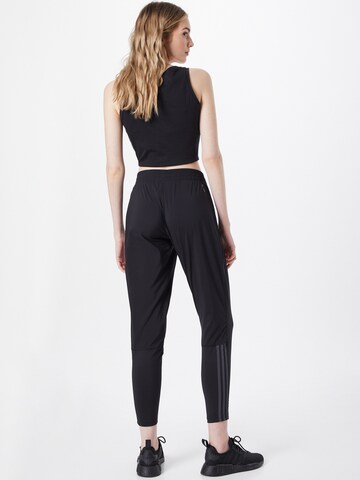 ADIDAS SPORTSWEAR Tapered Workout Pants 'Run Icons 3-Stripes Wind' in Black