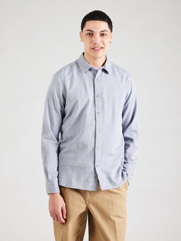 KnowledgeCotton Apparel - Ajuste regular Camisa en azul: frente