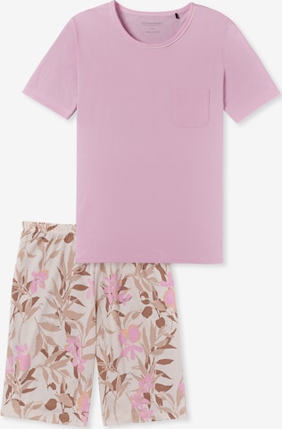 SCHIESSER Short Pajama Set '  Comfort Nightwear ' in Brown: front