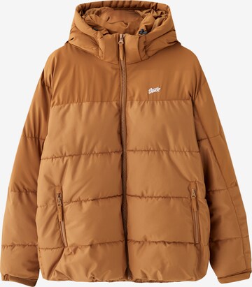 Pull&Bear Zimska jakna | rjava barva: sprednja stran