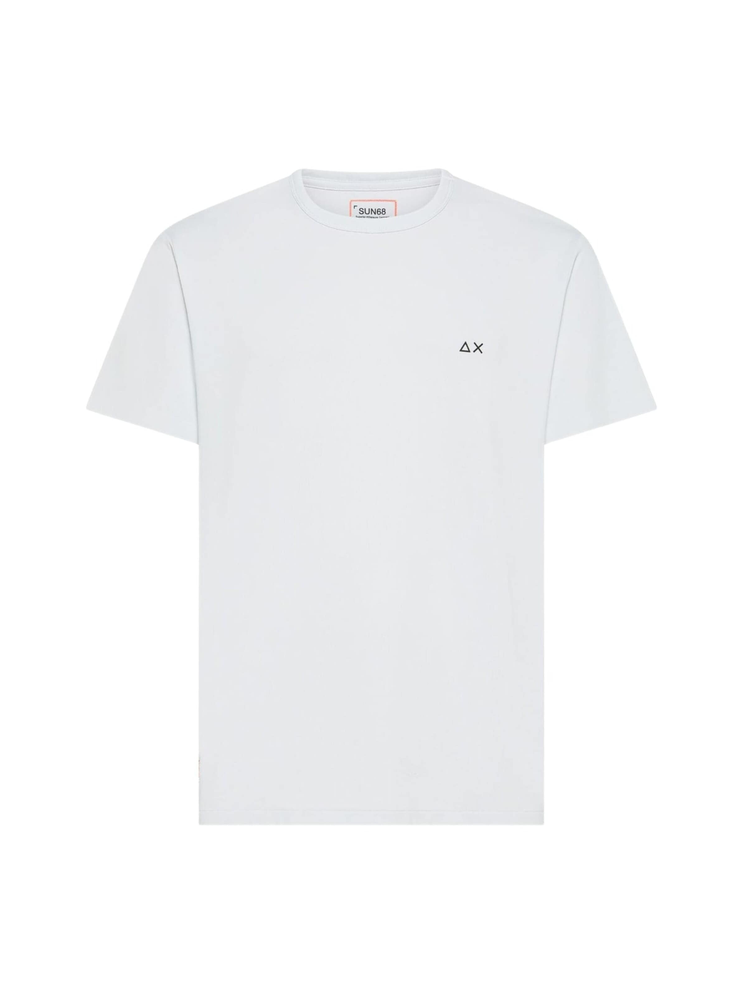 SUN68 Shirt 'White stretch pique T-shirt' in Wit: voorkant