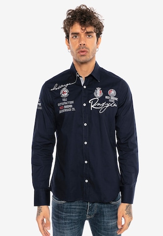 Redbridge Slim fit Button Up Shirt in Blue: front