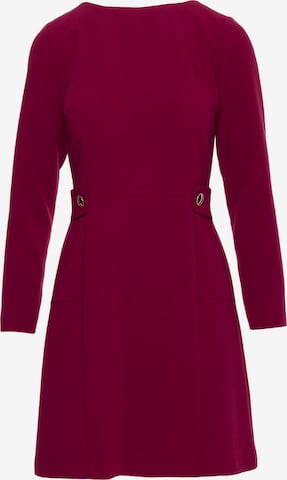 Rochie 'Sukienka z ozdobnymi guzikami w talii' de la Stylove pe roșu: față