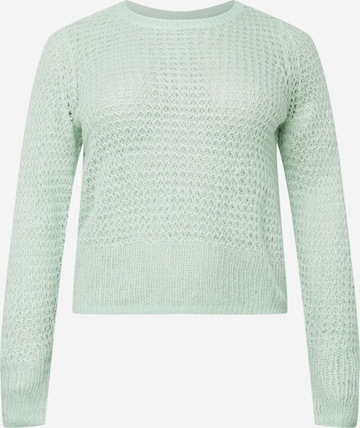 Vero Moda Curve Sweter 'Taka' w kolorze zielony: przód