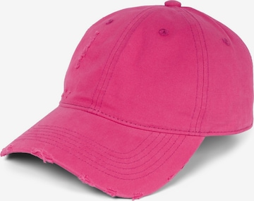 styleBREAKER Cap 'Baseball Cap Destroyed Look' in Pink: Vorderseite