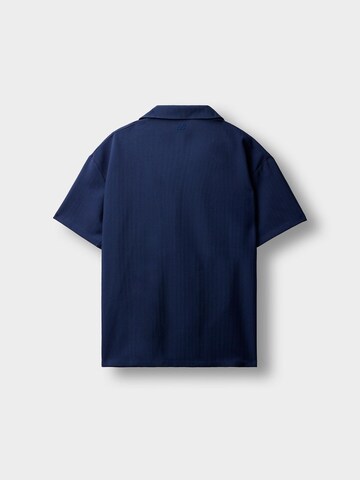 Burocs Comfort Fit Hemd 'Herringbone'‌ in Blau