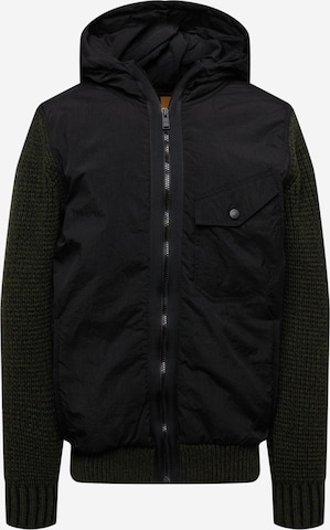 BOSS Orange Knit Cardigan 'Kalbumy' in Black: front