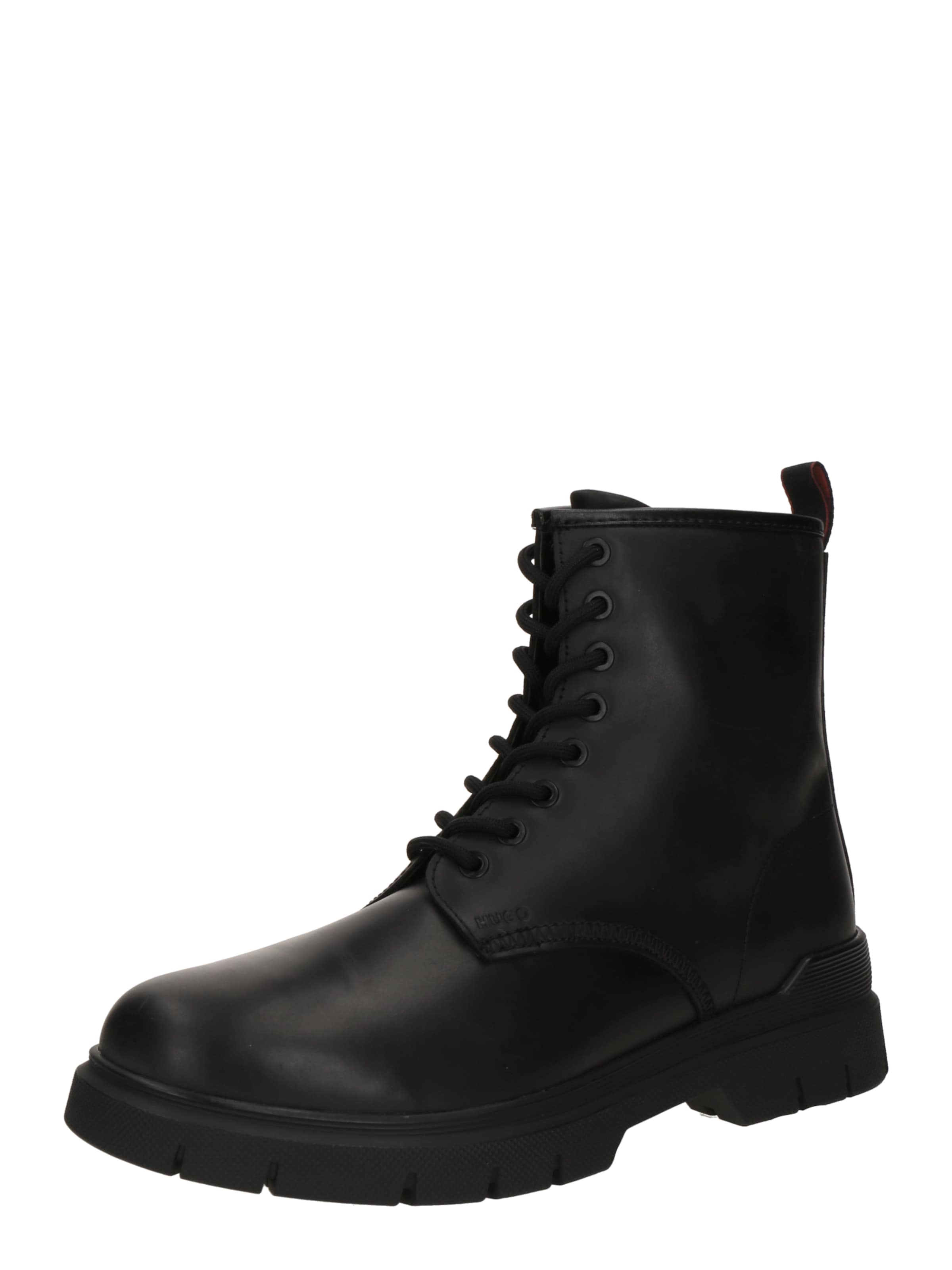 HUGO Боти с връзки 'Ryan' в черно: отпред