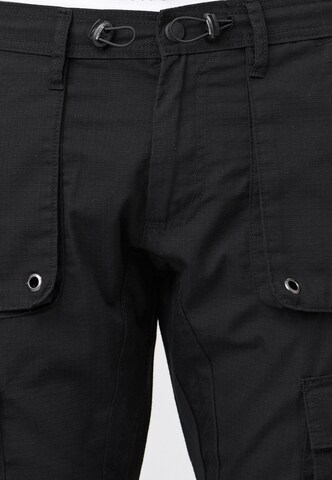 INDICODE JEANS Regular Cargo Pants 'Leonard' in Black