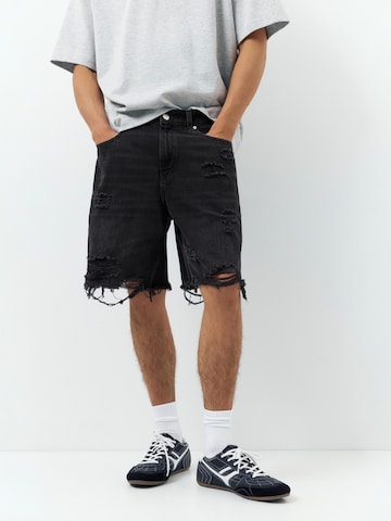 Pull&Bear Ohlapna forma Kavbojke | črna barva: sprednja stran