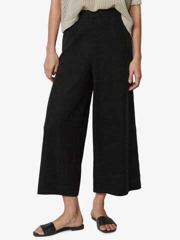 Marc O'Polo Wide leg Broek in Zwart: voorkant