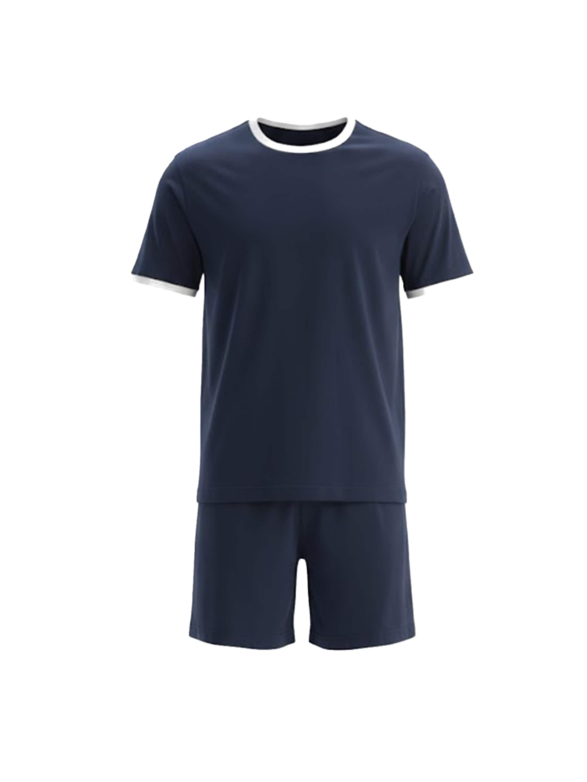 Dagi Pyjama kort in Blauw: voorkant