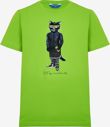 Cat e Lolette - Camiseta 'Sport Cat' en verde: frente