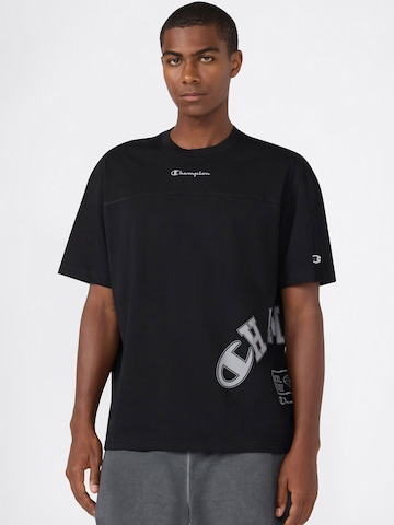 Champion Authentic Athletic Apparel Тениска в черно: отпред