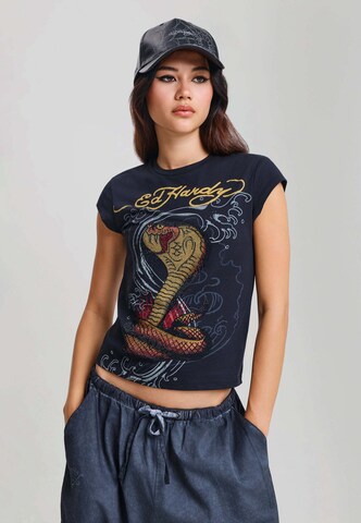 Ed Hardy Тениска в черно: отпред