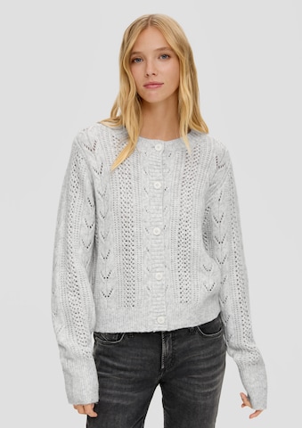 QS Knit Cardigan in Grey: front