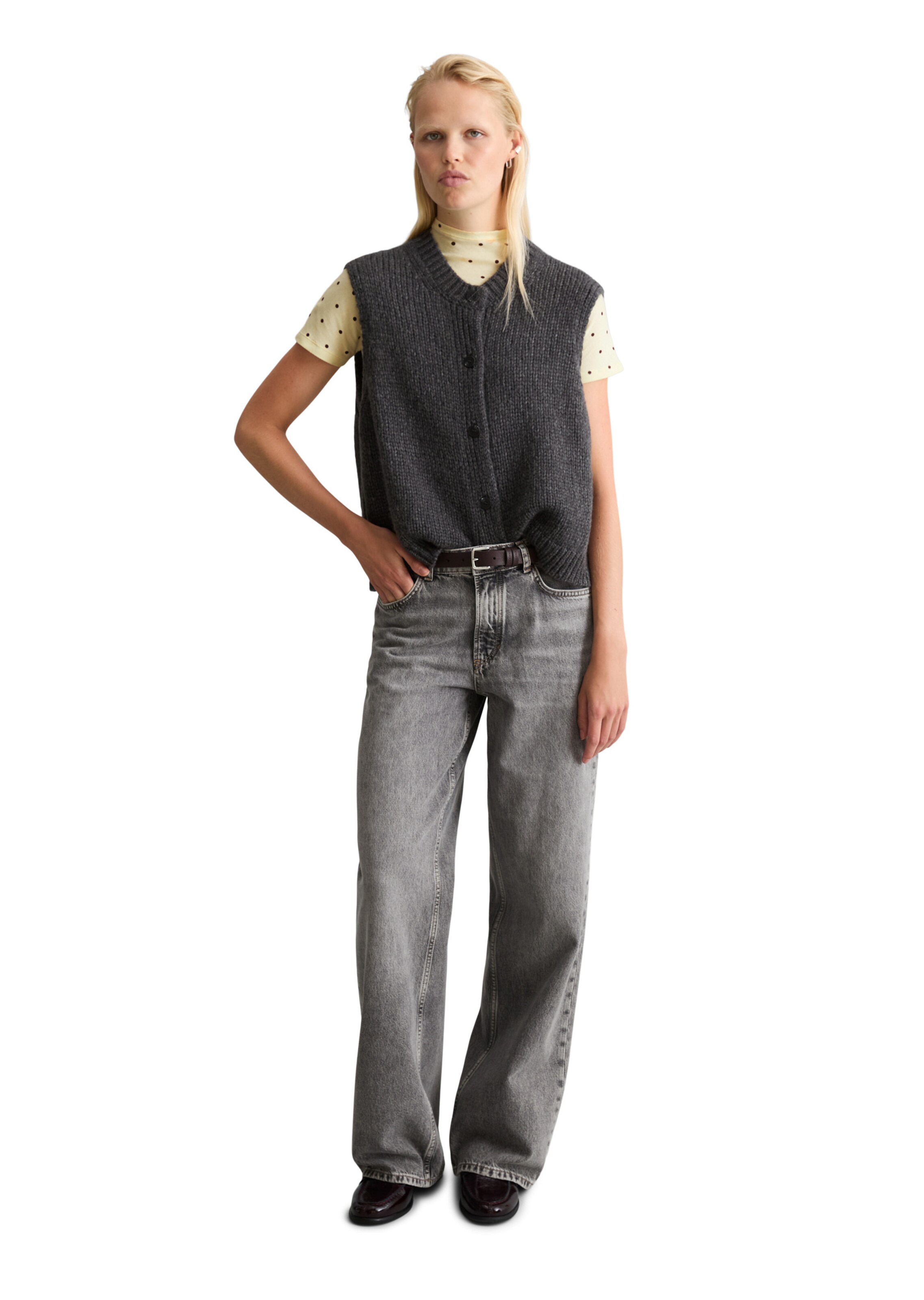 Marc O'Polo DENIM Gebreid vest in Grijs