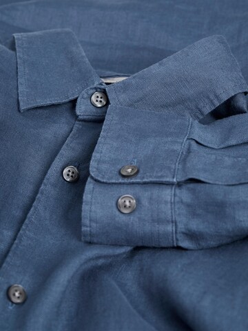 JACK & JONES Regular fit Button Up Shirt 'LAWRENCE' in Blue