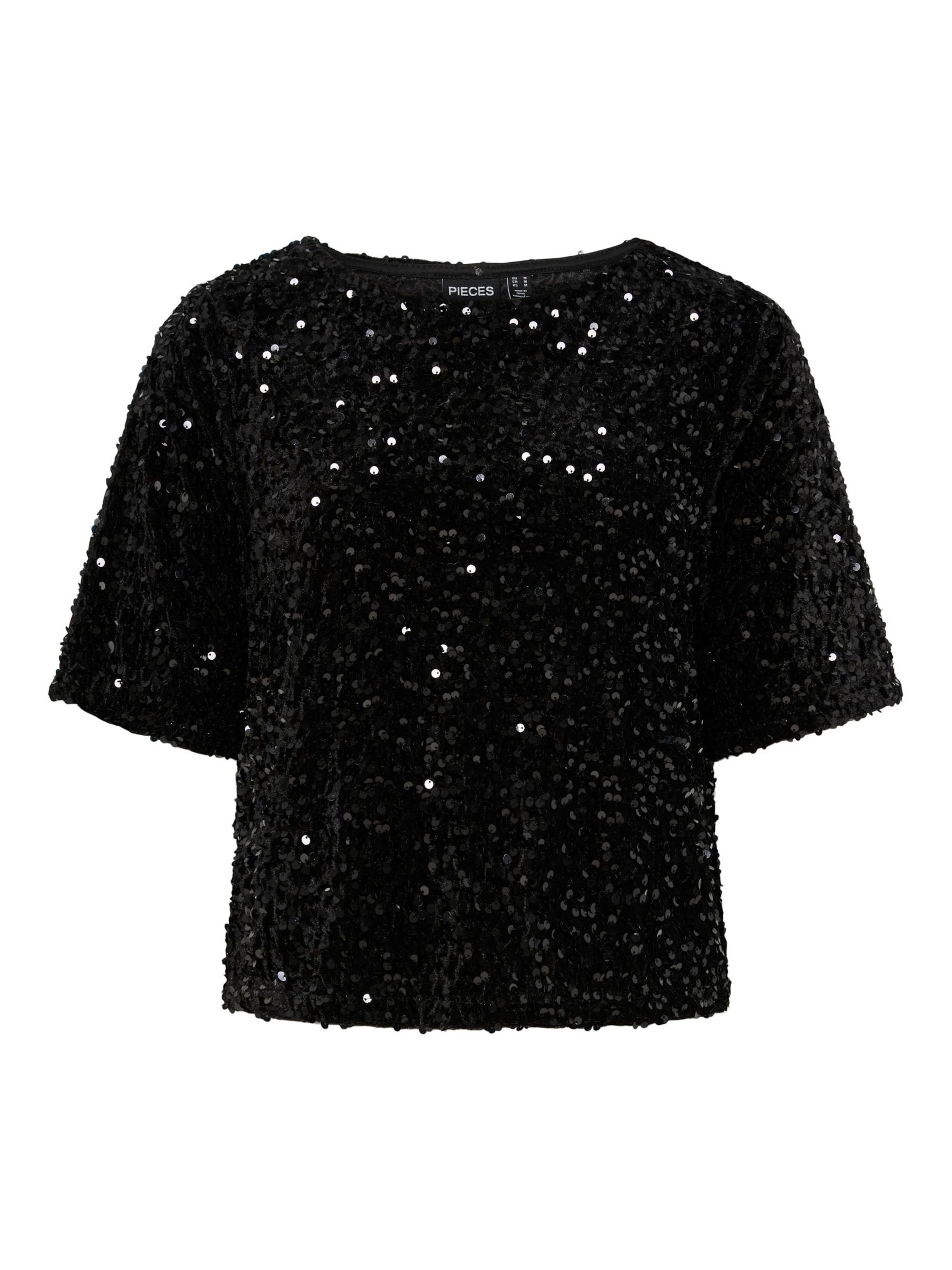 PIECES - Blusa 'PCKAM' em preto: frente